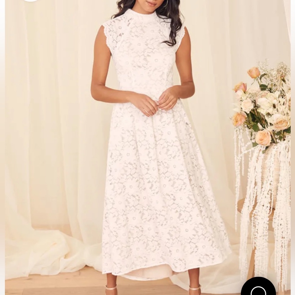 White Lace Bridal Dress Wedding Dress Lulus size Medium